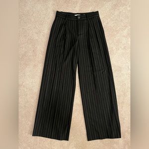 Vince Stripe Wide Leg Flannel Trousers size 6